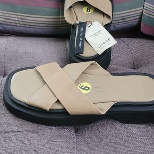 Mango Tan and Black Women's Sandals